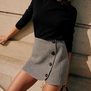 Sezane Leslie Skirt in Houndstooth, NWT